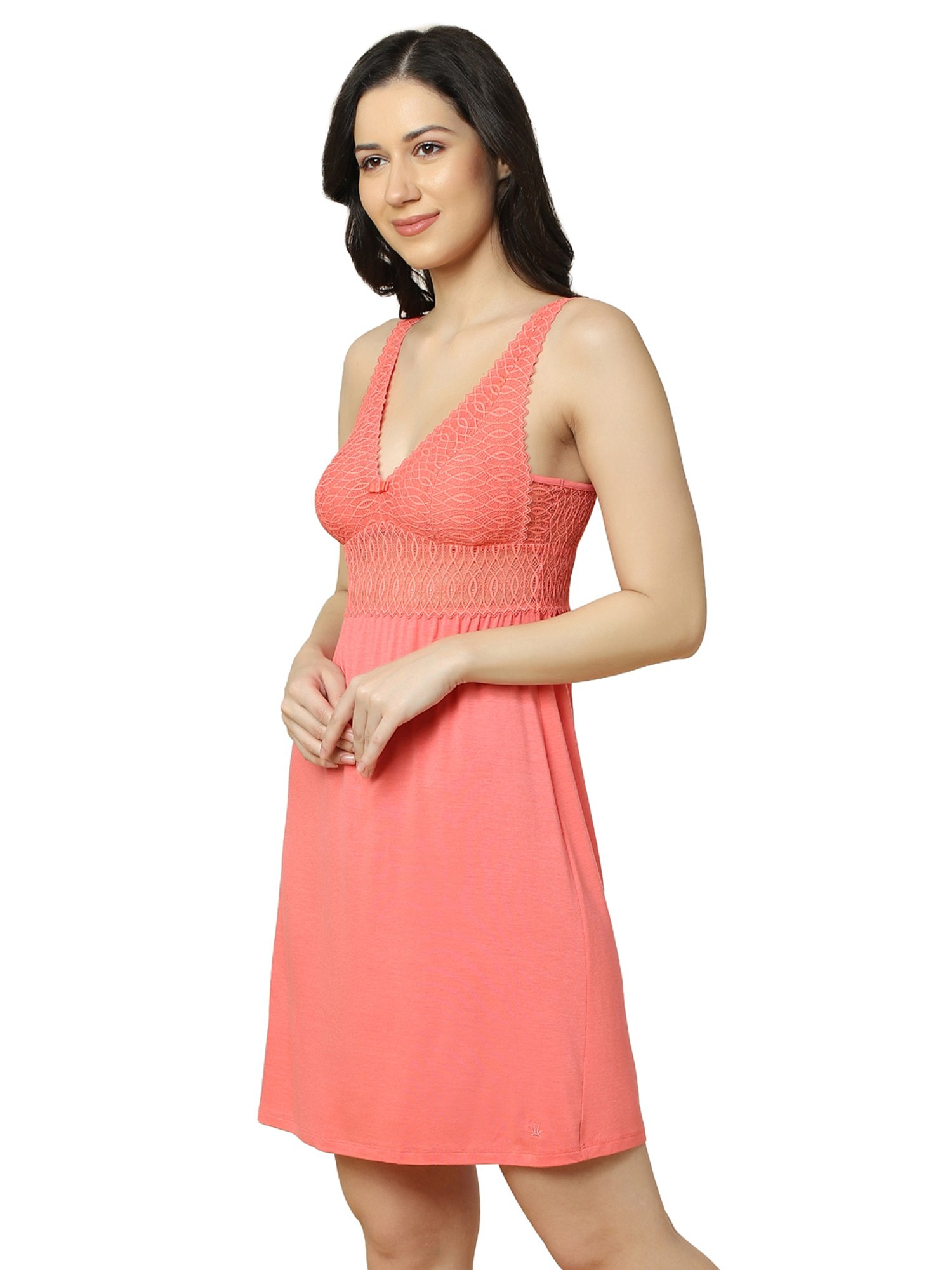 Triumph Orange Lace Pattern Chemise