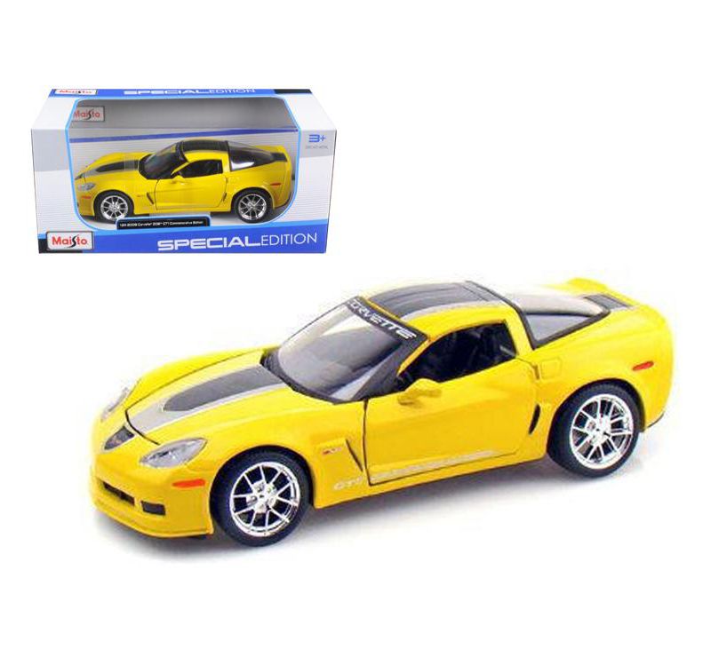 2009 Chevrolet Corvette C6 Z06 GT1 Yellow Commemorative Edition 1/24 Diecast Model Car by Maisto