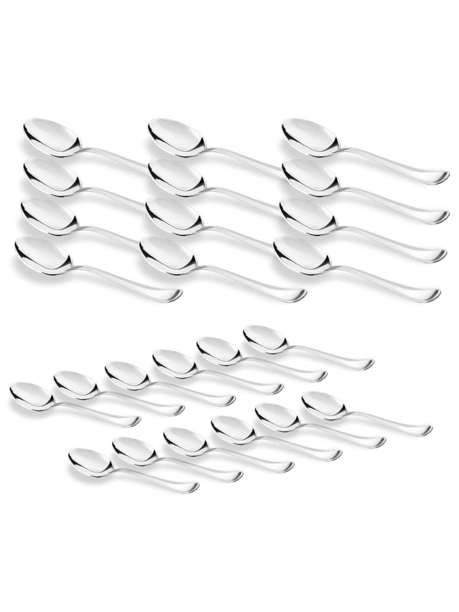 Sumeet S.S.Premium Quality Spoon set of 24 (Medium Spoon 12 (16cm L), Dessert Spoon 12 (18.5cm L)