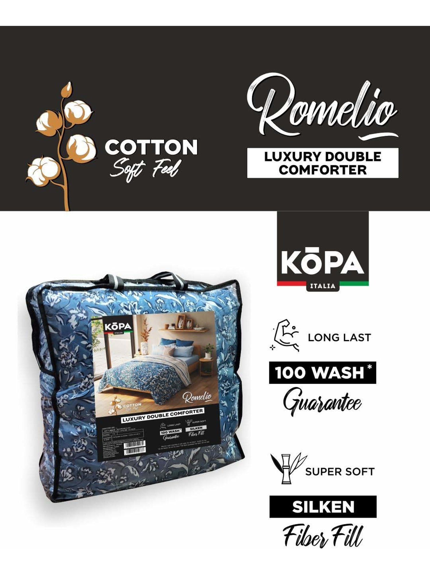 Bianca Romelio Brown 152 TC Micro Fabric Double Comforter