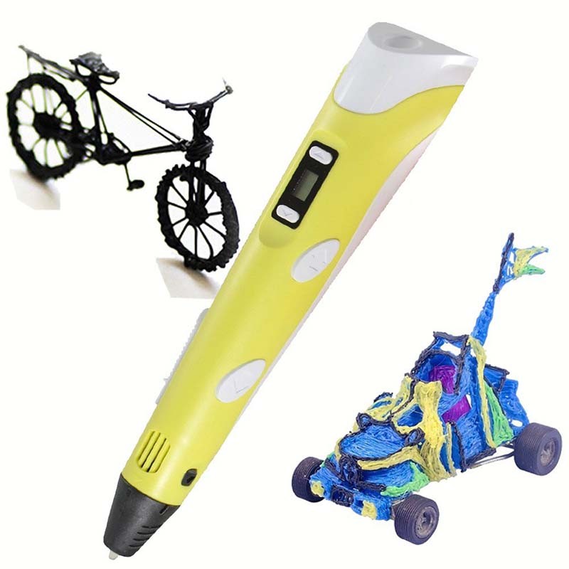 3D Air Printer Printing Pen 2nd Generation with LED LCD Display for 3D Drawing+Arts+Crafts Free ABS filament gifts for children