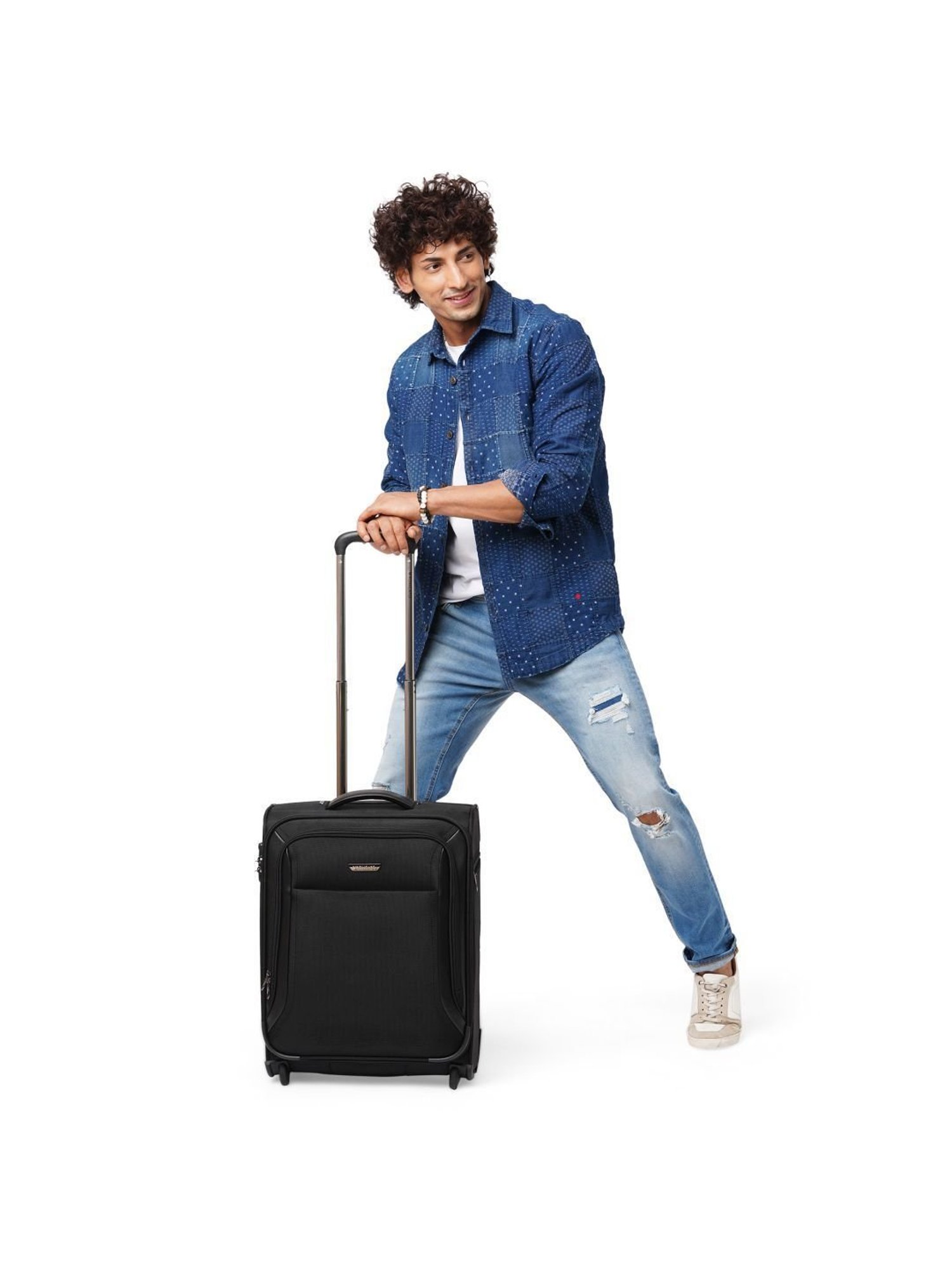 Roncato Biz 2.0 Nero Solid Soft Cabin Trolley Bag -21 cm