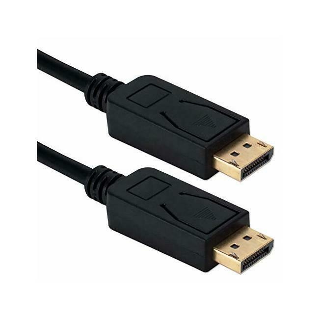 QVS DP8-03 3 ft. DisplayPort 1.4 Ultra HD 8K Black Cable with Latches