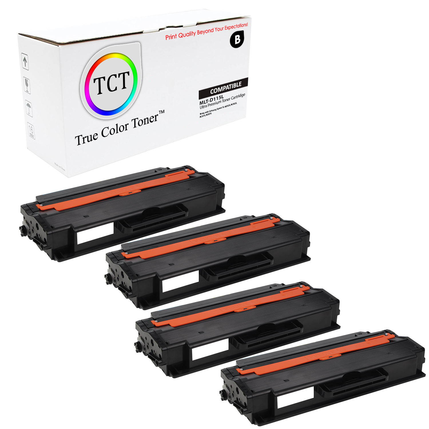 TCT Premium Compatible Toner Cartridge Replacement for Samsung MLT-D115L Black High Yield works with Samsung Xpress SL-M2620 2620ND 2820DW 2820ND Printers (3,000 Pages) - 8 Pack