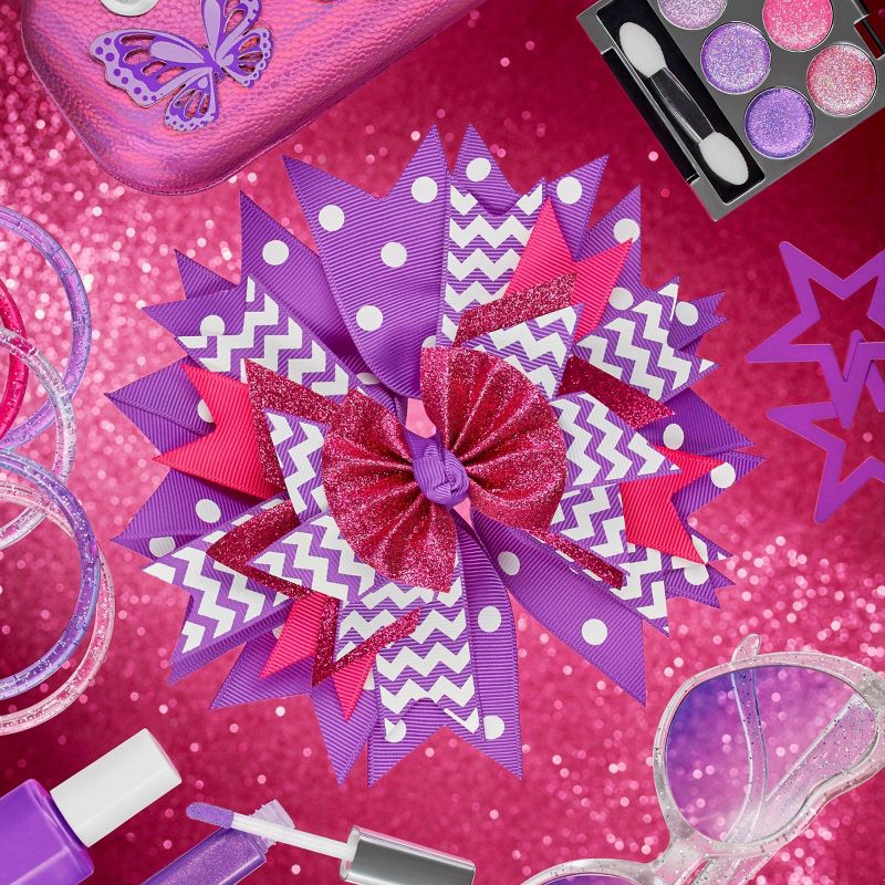 Lily Frilly Hair Bow - Purple