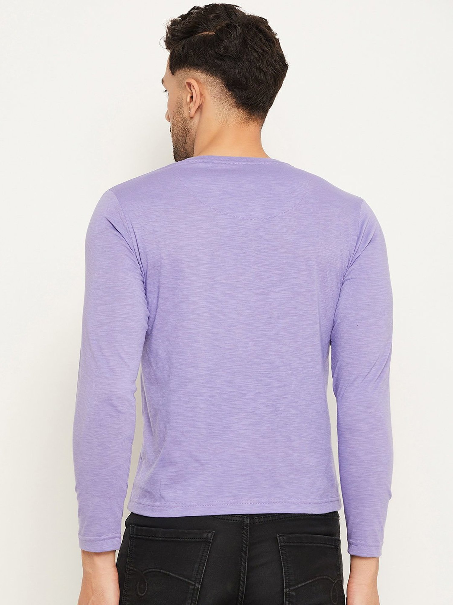Club York Purple Regular Fit V-Neck T-Shirt