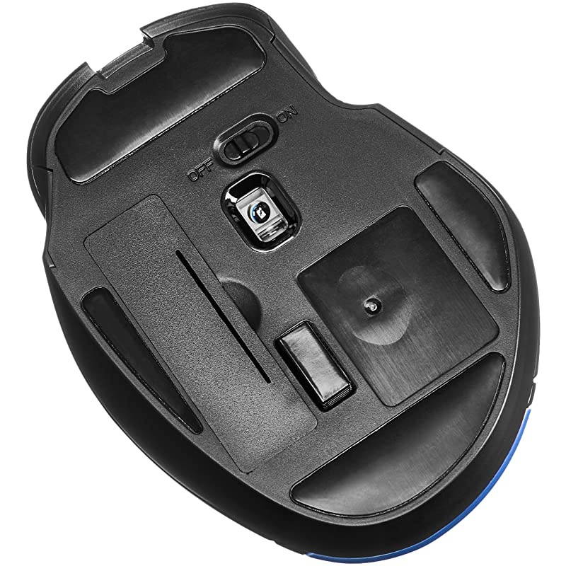 Compact Ergonomic Wireless PC Mouse with Fast Scrolling Blue
