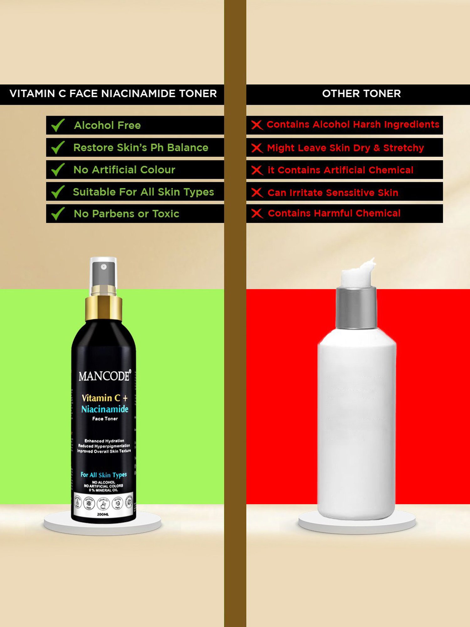 Mancode Detoxifying De Tan, Vitamin C & Acne Control Tea Tree Foaming Facewash (Pack of 3)