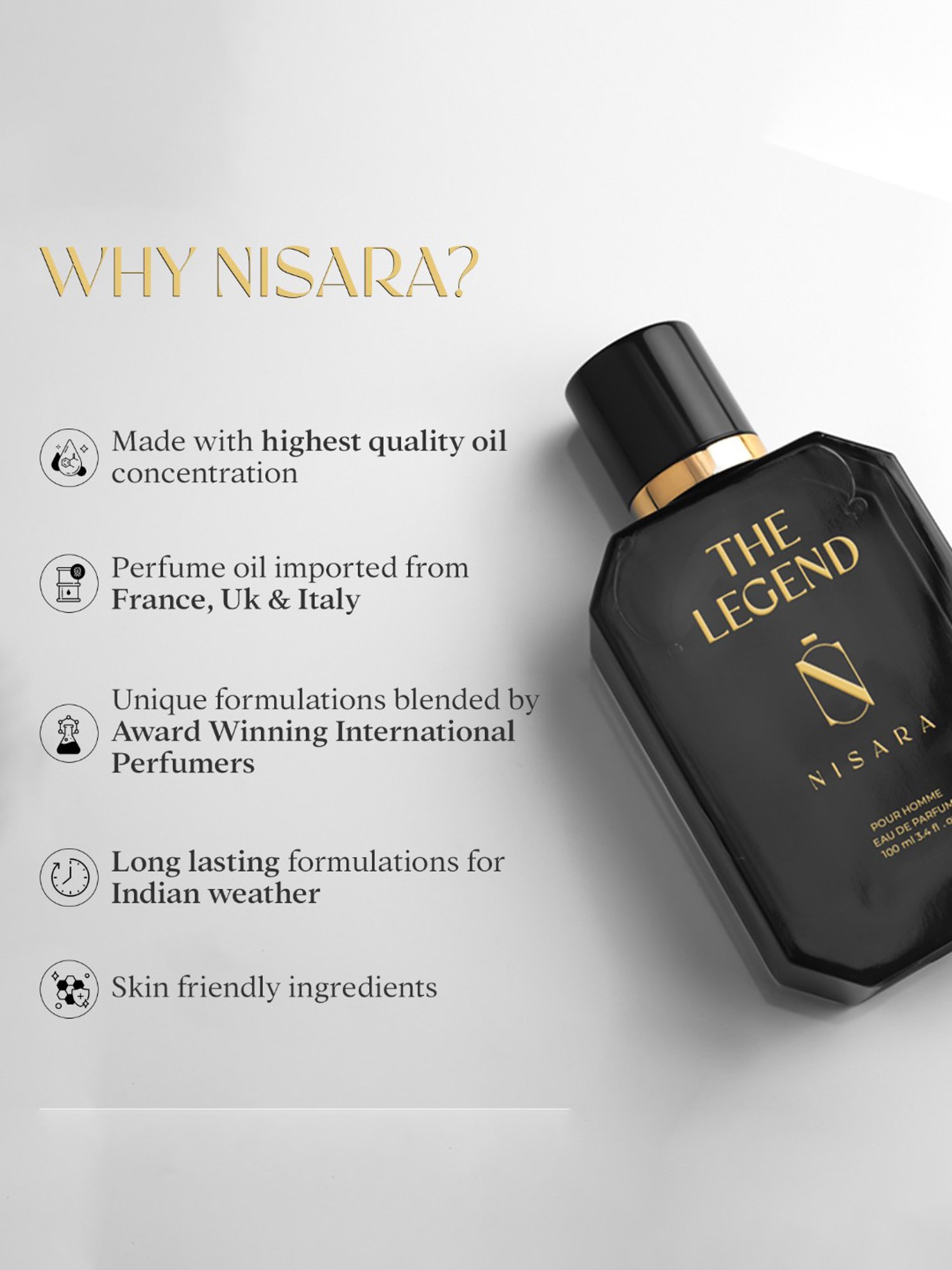 NISARA The Legend Eau de Parfum for Men - 100 ml