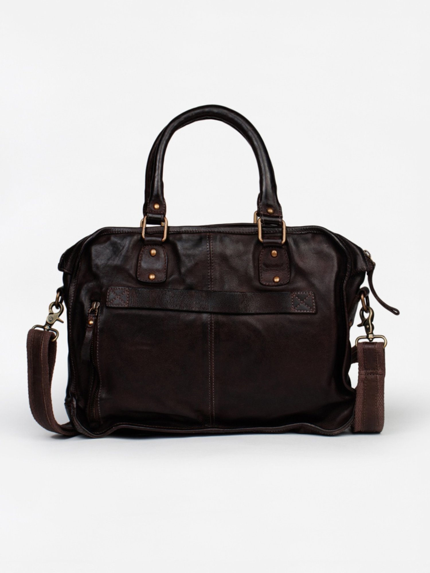 Art N Vintage Noah Brown Leather Solid Large Laptop Messenger Bag