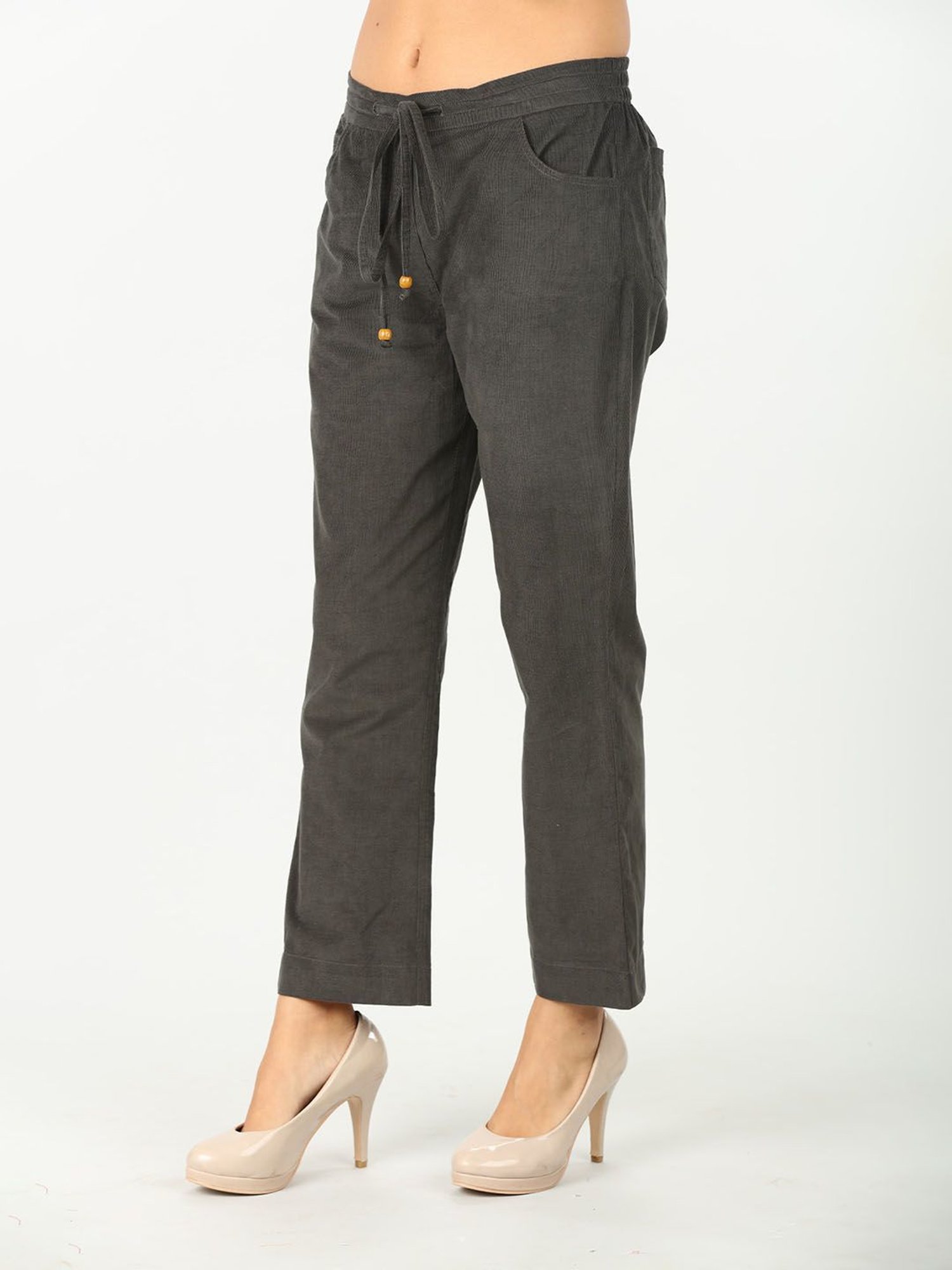 Mustard Dark Grey Regular Fit Pants