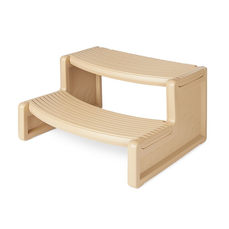 Confer Plastics Weather Resistant Patio Hot Tub & Spa Resin Handi-Steps, Light Tan