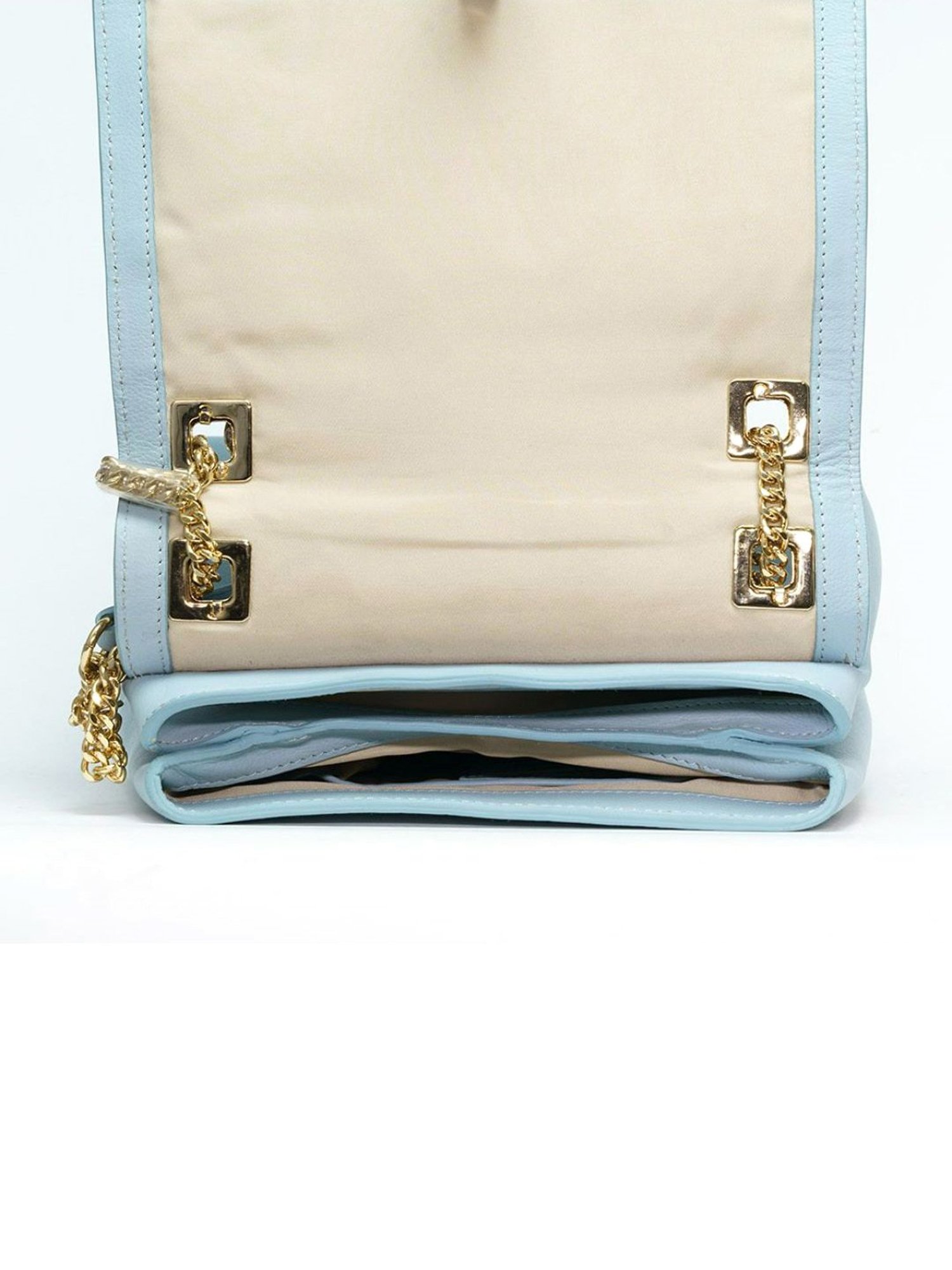 RI2K London Light Blue Leather Medium Cross Body Bag