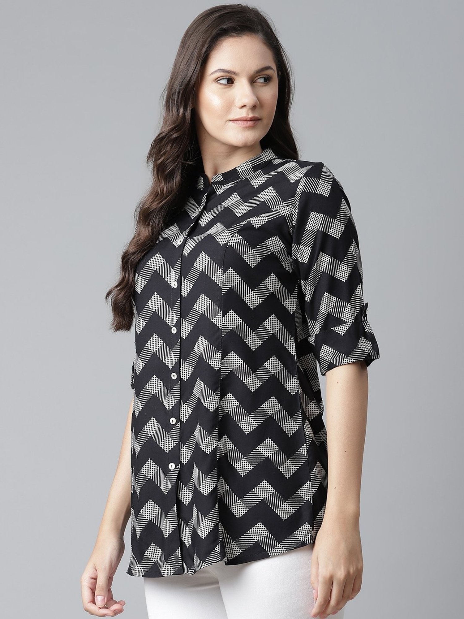 Divena Cotton Black Striped Top