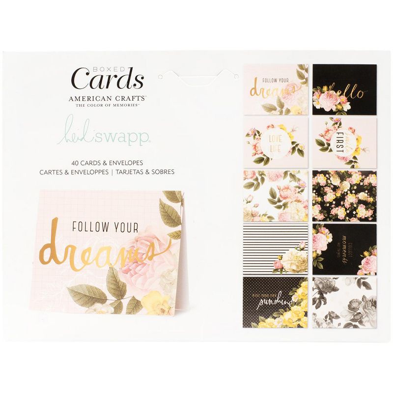 Heidi Swapp A2 Cards W/Envelopes (4.375"X5.75") 40/Box-Floral