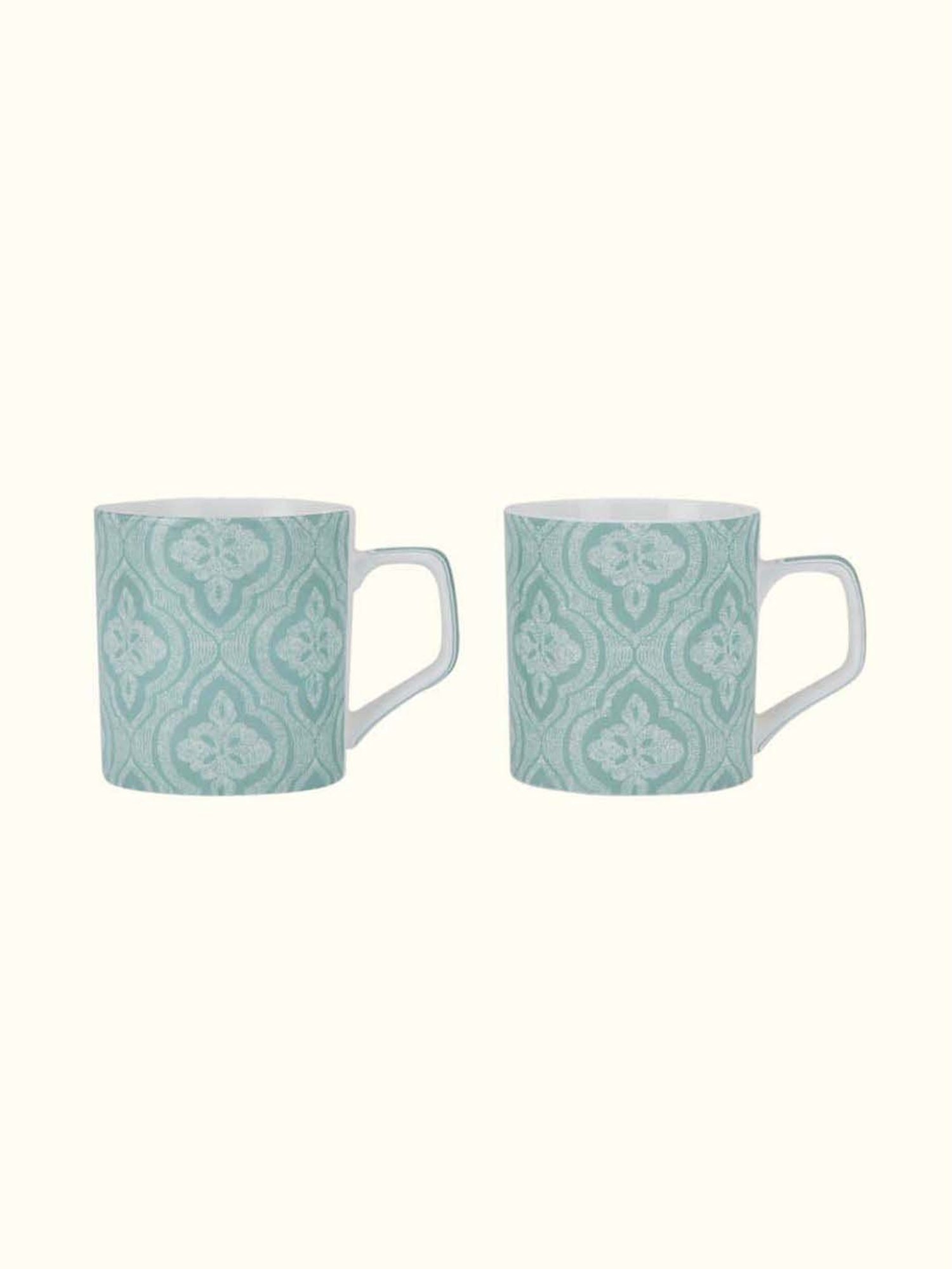 Living Scapes by Pantaloons Blue Bone China Cups (0.22 L) - Set of 2