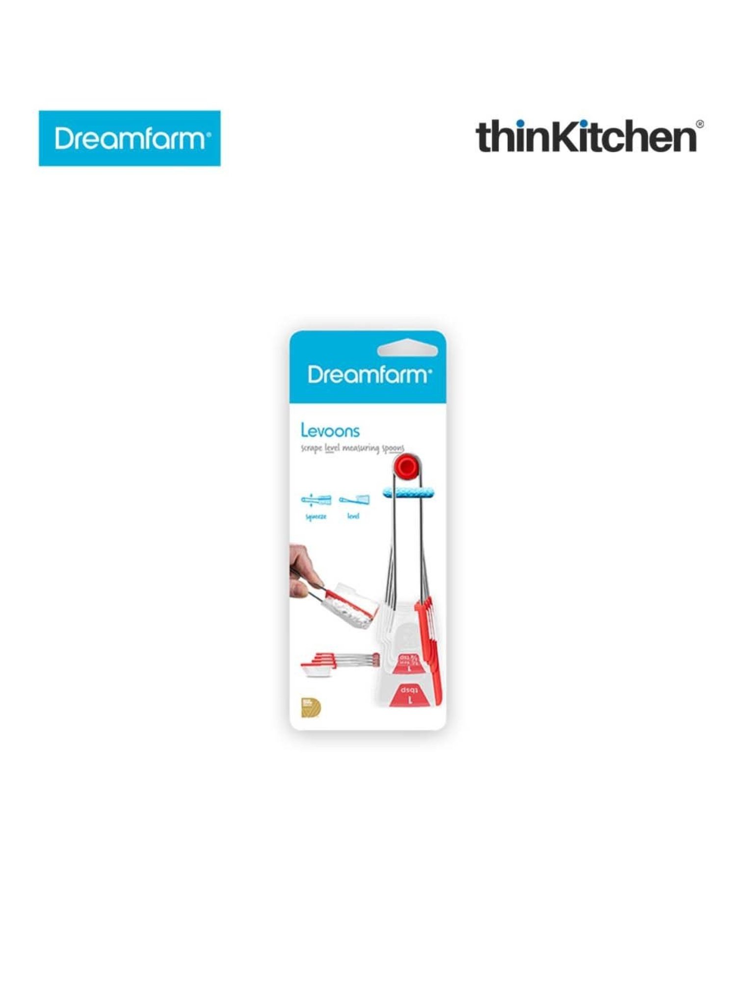 Dreamfarm Red Polypropylene Levoons Self-Leveling Measuring Spoon - Set of 4