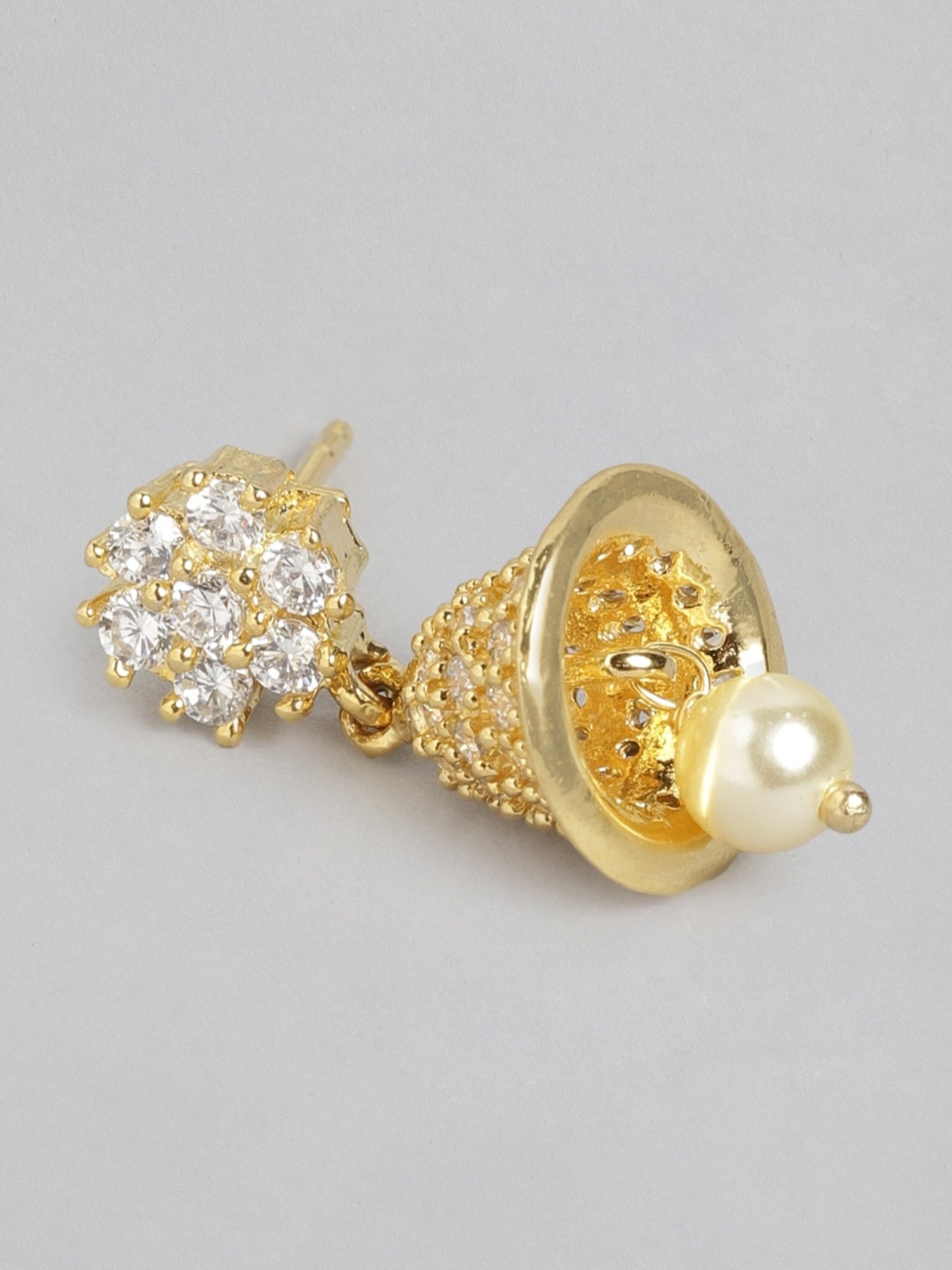 Zavya 92.5 Sterling Silver Gilded Opulence Gold-Plated Drop Earrings