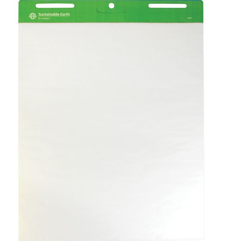 Sustainable Earth Easel Pads 27" x 36" White 50 Sheets/Pad 4 Pads/CT (17639) 807688