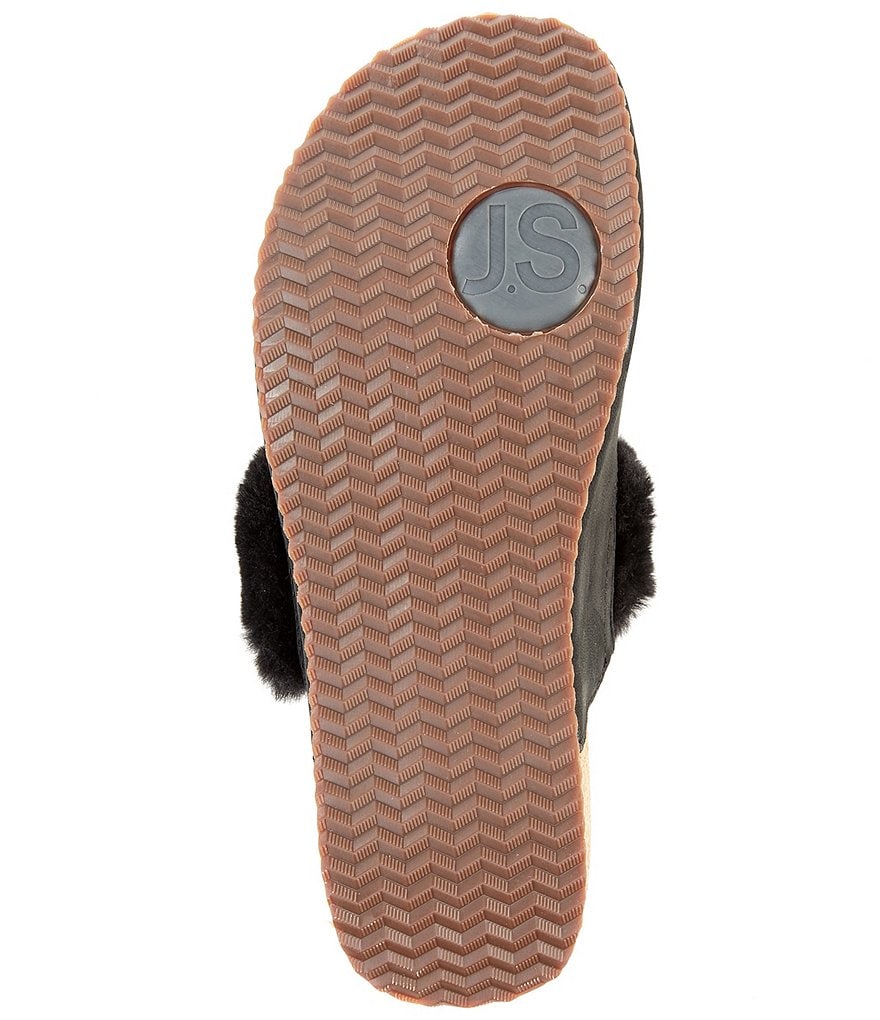 Josef Seibel Tonga 68 Leather Faux Fur Trim Clog Mules