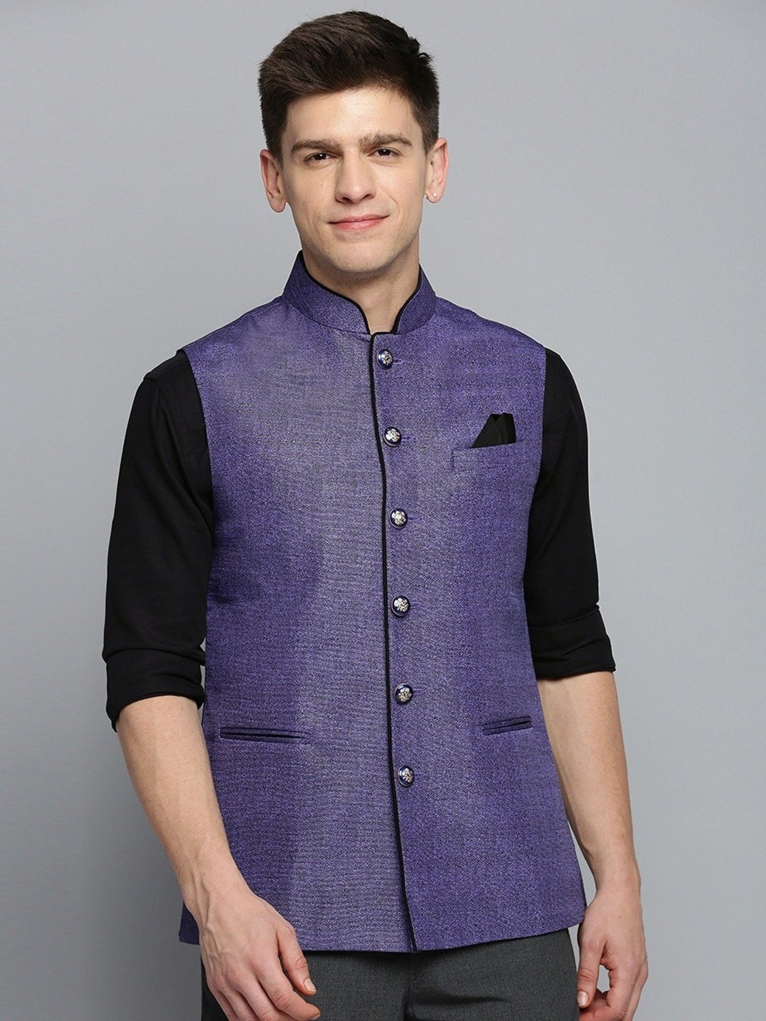 Fabindia Multicolor Regular Fit Printed Cotton Nehru Jacket