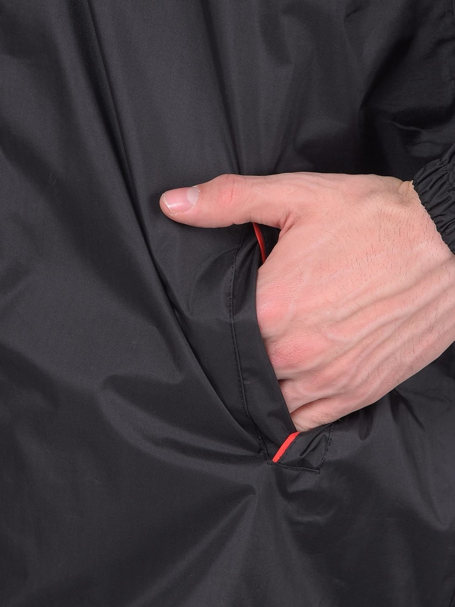 Wildcraft Red & Maroon Regular Fit Colour Block Rainwear Jacket