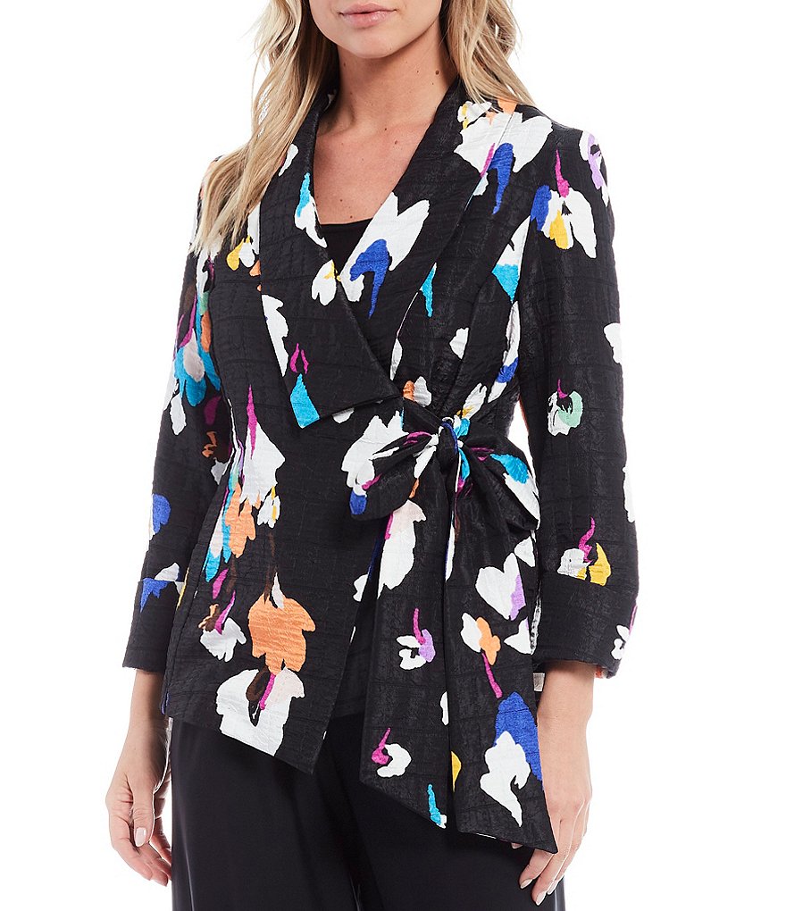 IC Collection Jasmin Jacquard Side Tie Jacket