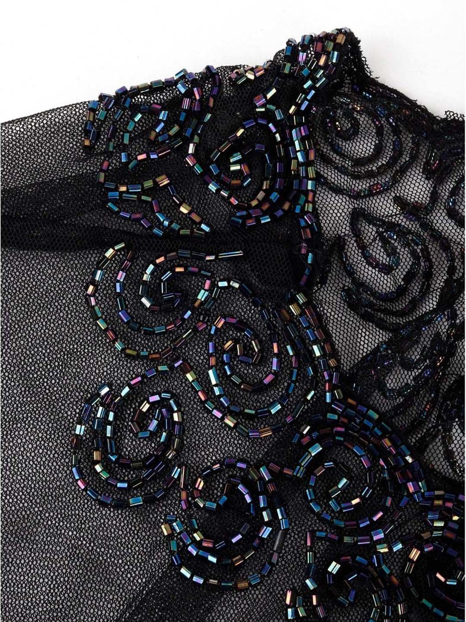 Odette Black Embellished Fancy Short Cape