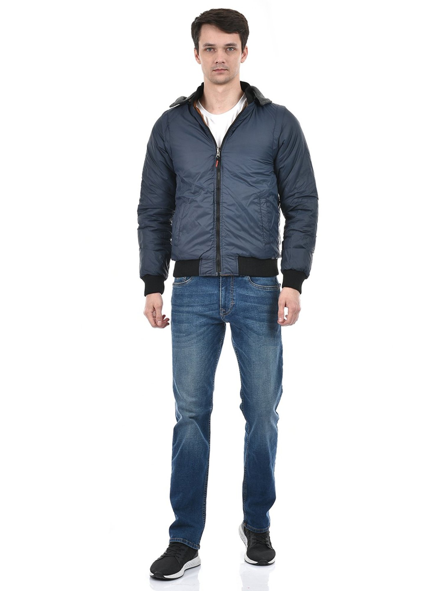 Lawman Pg3 Navy & Brown Regular Fit Reversible Jacket