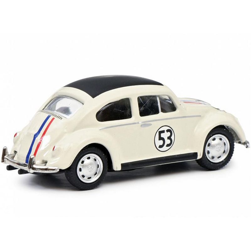 Volkswagen Beetle #53 "Rallye" Cream with Stripes and Black Top 1/87 (HO) Diecast Model Car by Schuco