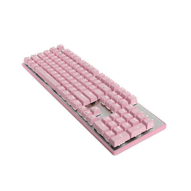 Hyeku GK706 N-key Rollover Ergonomic Design,Cool Exterior USB  Wired Kailh Brown Mechanical Gaming  Keyboard With White Backlit  For Office And Game - Pink