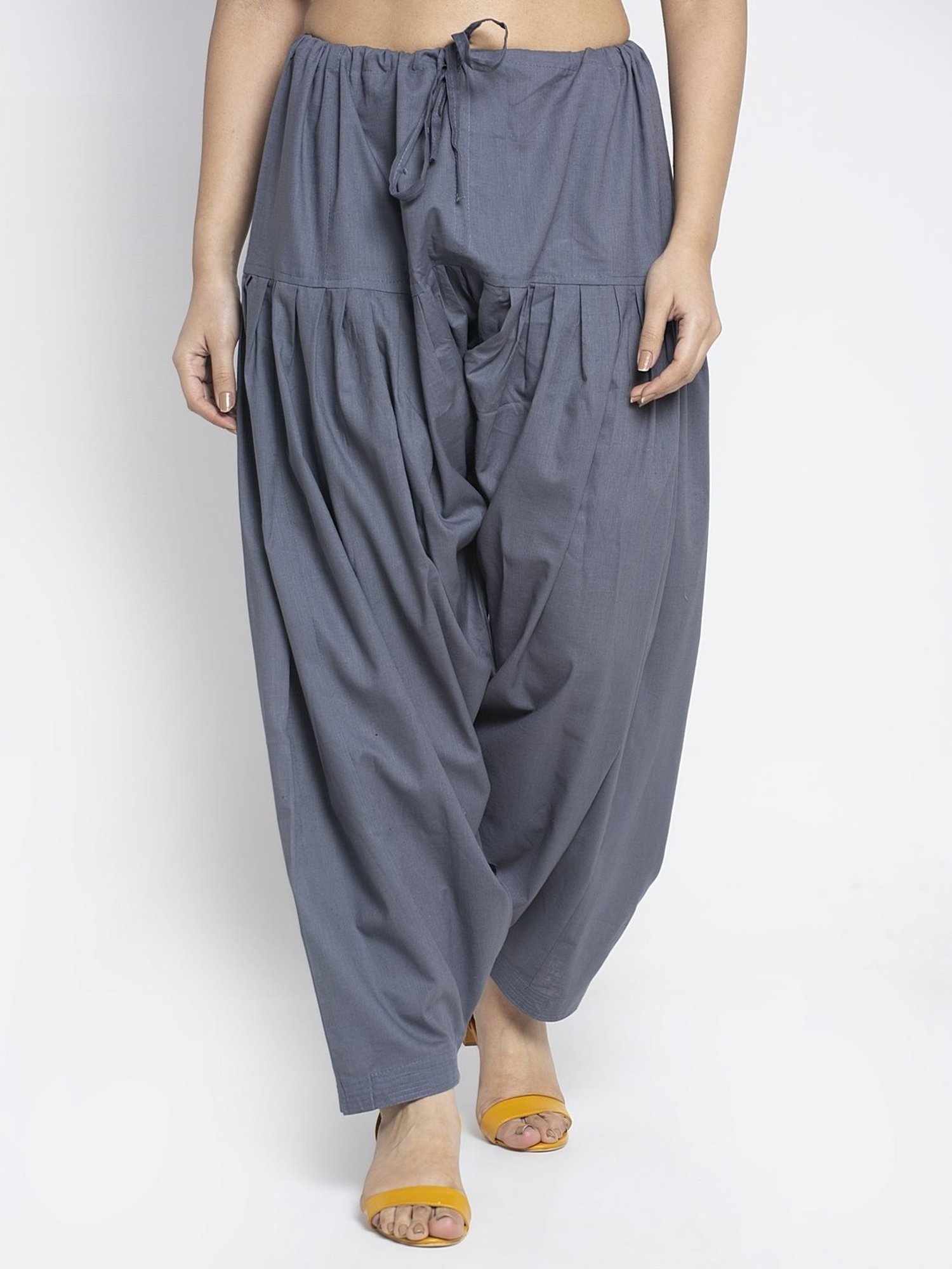 Gracit Grey & Green Loose Fit Cotton Salwar Pack of - 2