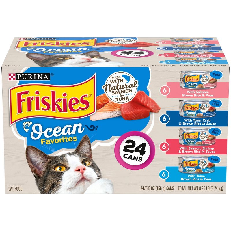 Purina Friskies Meaty Bits & Paté Ocean Favorites Wet Cat Food - 5.5oz/24ct Variety Pack