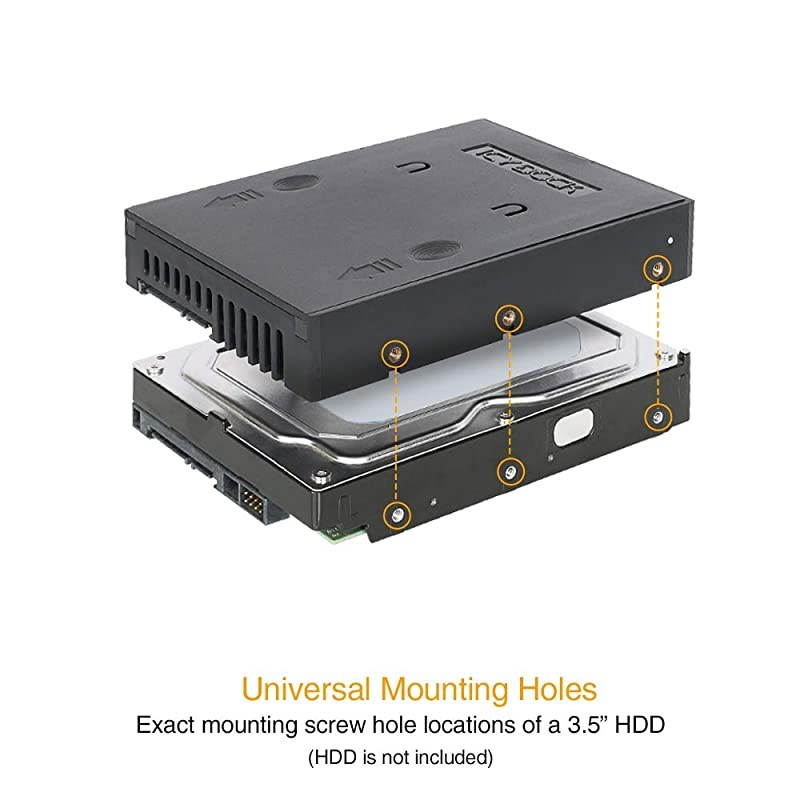 2.5" to 3.5 Tool-Less Drive Adapter Converter Bracket Mounting Frame Tray for 5/7/9.5/12.5mm 2.5 inch HDD/SSD with SATA III Interface- EZConvert MB882SP-1S-1B