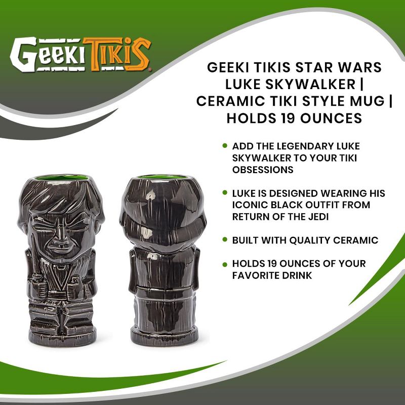 Beeline Creative Geeki Tikis Star Wars Luke Skywalker | Ceramic Tiki Style Mug | Holds 19 Ounces