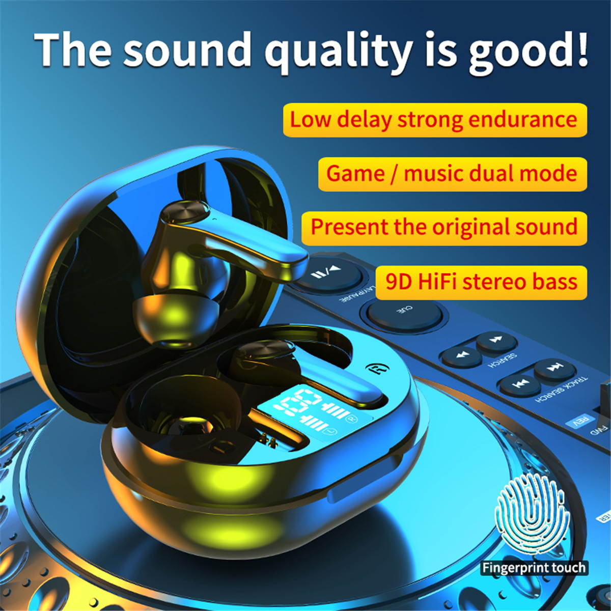 Wireless Earbuds,True TWS Bluetooth 5.0 Headphones In-Ear Built-in Mic Earphones,Low Latency Game &Music Dual Mode,Touch ControlStereo Headset