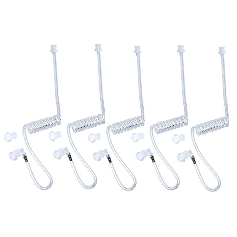 Replacement Coil Acoustic Tube for Two Way Radio Earpiece Headset Surgical Grade UV Resistant Clear Tube for Walkie Talkie Earpiece 5 Pack