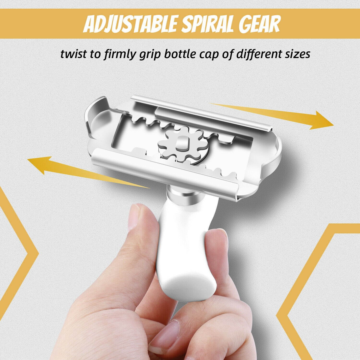 Adjustable Jar Opener Lid Bottle Can Open Stainless Steel Easy Grip Kitchen Tool