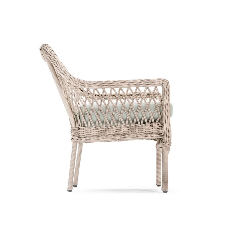 Colfax 2pk Wicker Outdoor Dining Chair with Sunbrella Cast Oasis Cushion - Blue Oak Outdoor