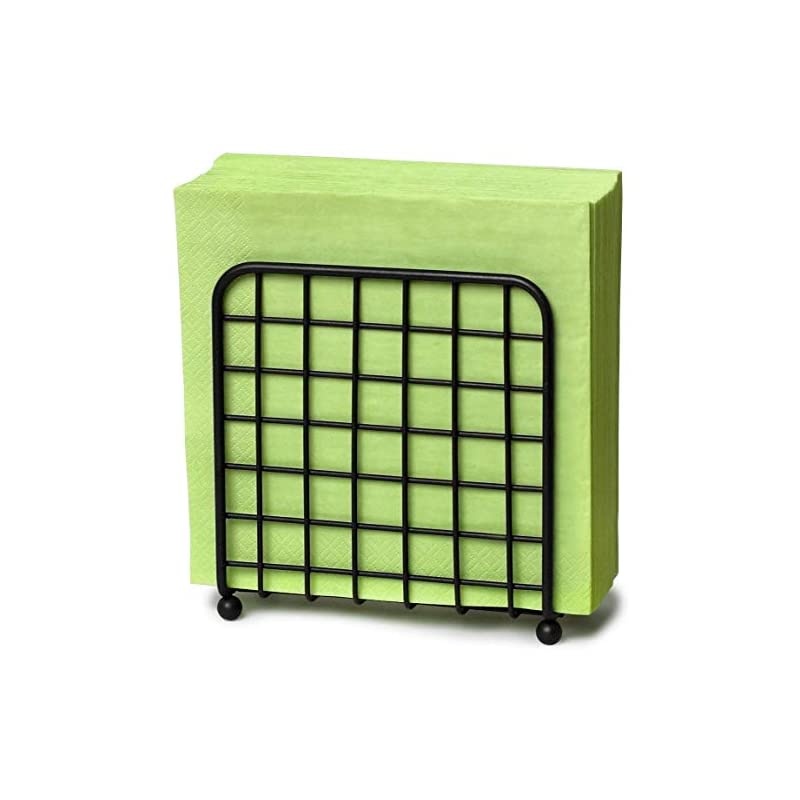 Grid Napkin Holder, Upright Rustic Paper Napkin Dispenser for Kitchen Tables & Countertops, Vertical Napkin Stand With Farmhouse Charm