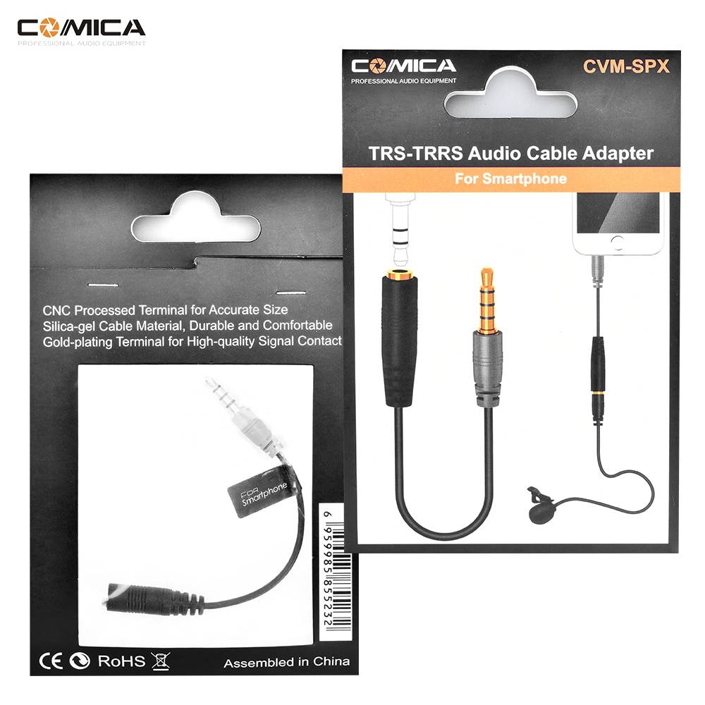 CoMica Female 3.5mm Audio Cable Converter Microphone Cable Adapter for Iphone/Ipad/Samsung/Huawei Smartphone TRS TRRS Adapter (1pcs)