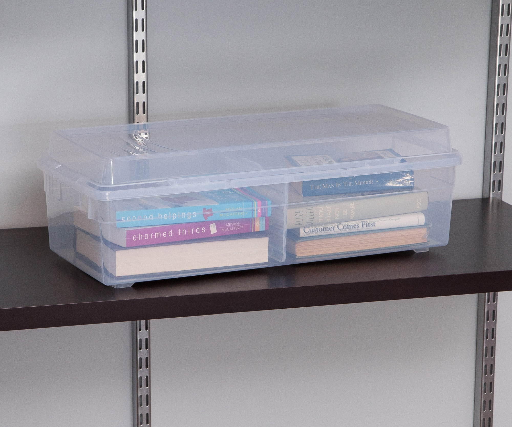 IRIS Large Divided Modular Storage Box, Clear
