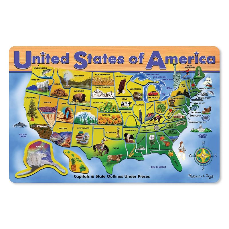 Melissa & Doug USA Map Kids' Wooden Puzzle - 45pc