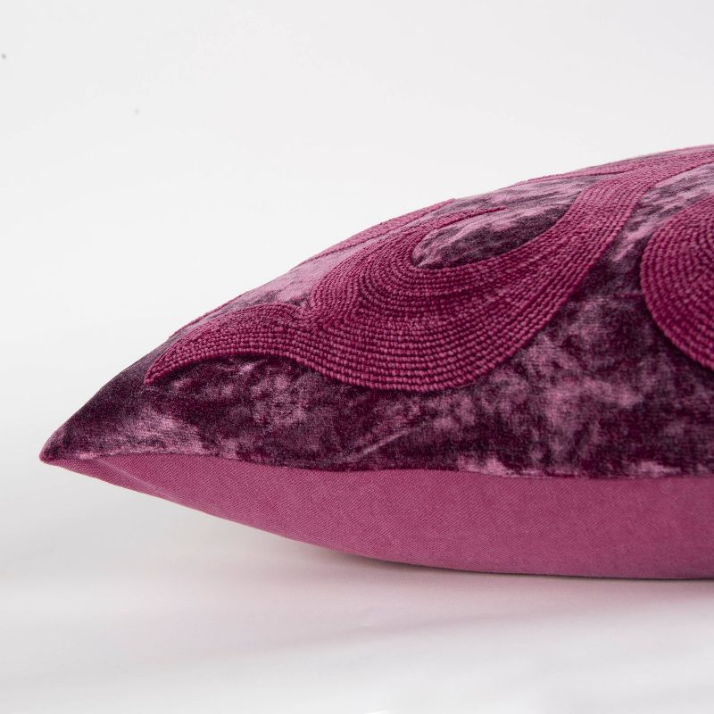 20"x20" Oversize Medallion Square Throw Pillow Cover Merlot/Red - Rizzy Home