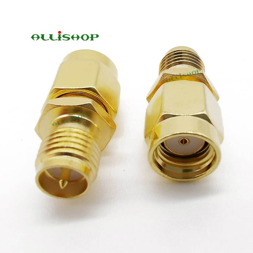 RF SMA Straight Goldplated RP SMA Male Plug to RP-SMA Female Jack (Male Pin) RF Coax Adapter Convertor