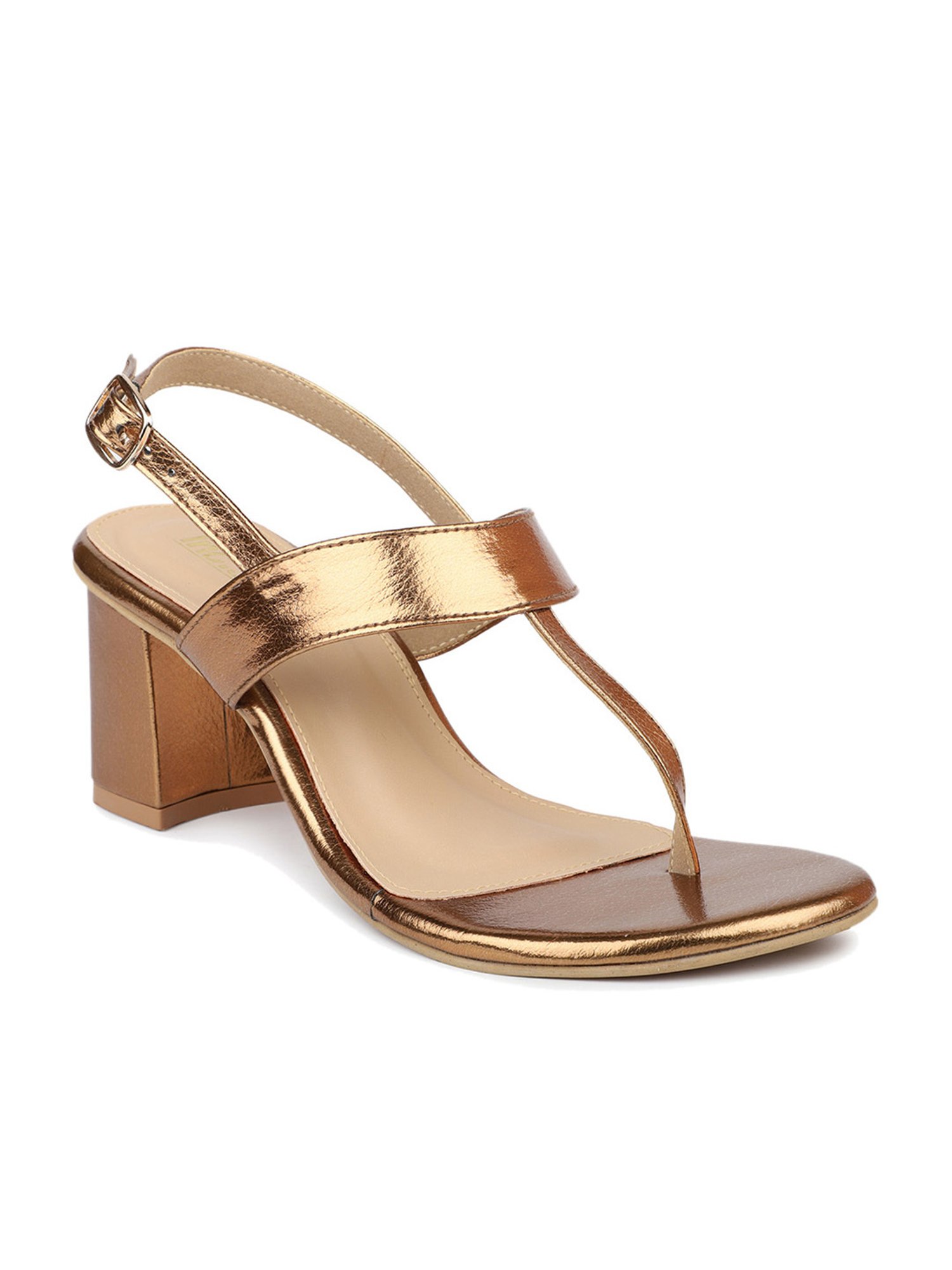 Inc.5 Women's Antique Gold Back Strap Sandals