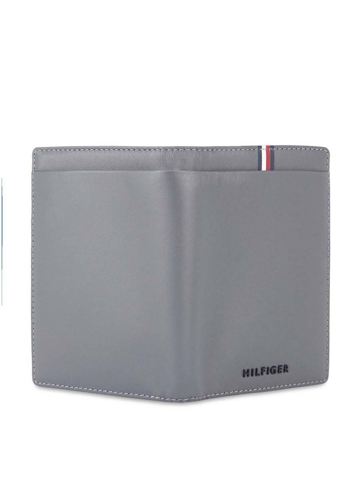 Tommy Hilfiger Drammen Grey Formal Leather Bi-Fold Wallet for Men