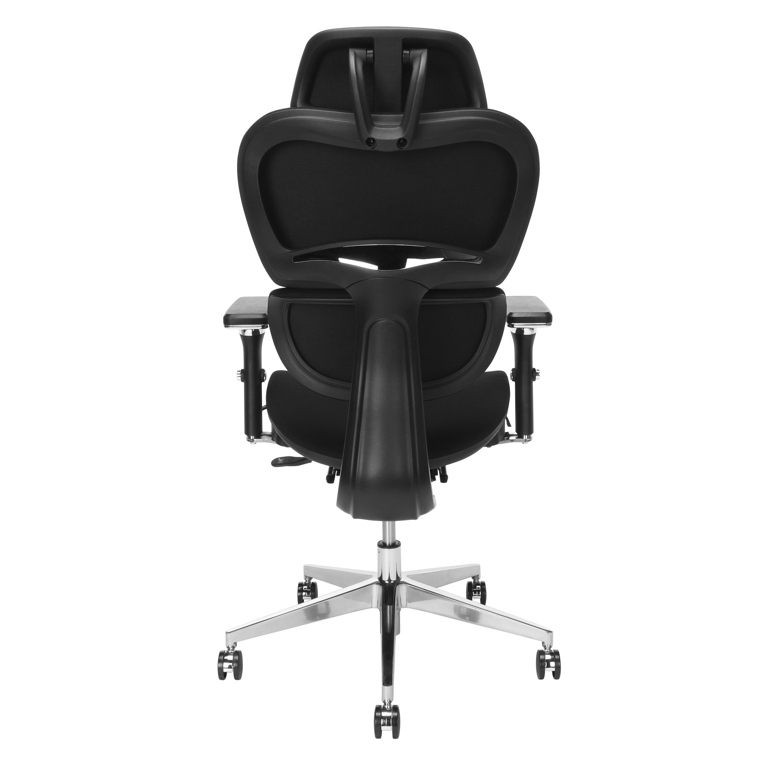 OFM Ergo Fabric Upholstered Office Chair with Optional Headrest, Lumbar Support, in Black (540-F-BLK)