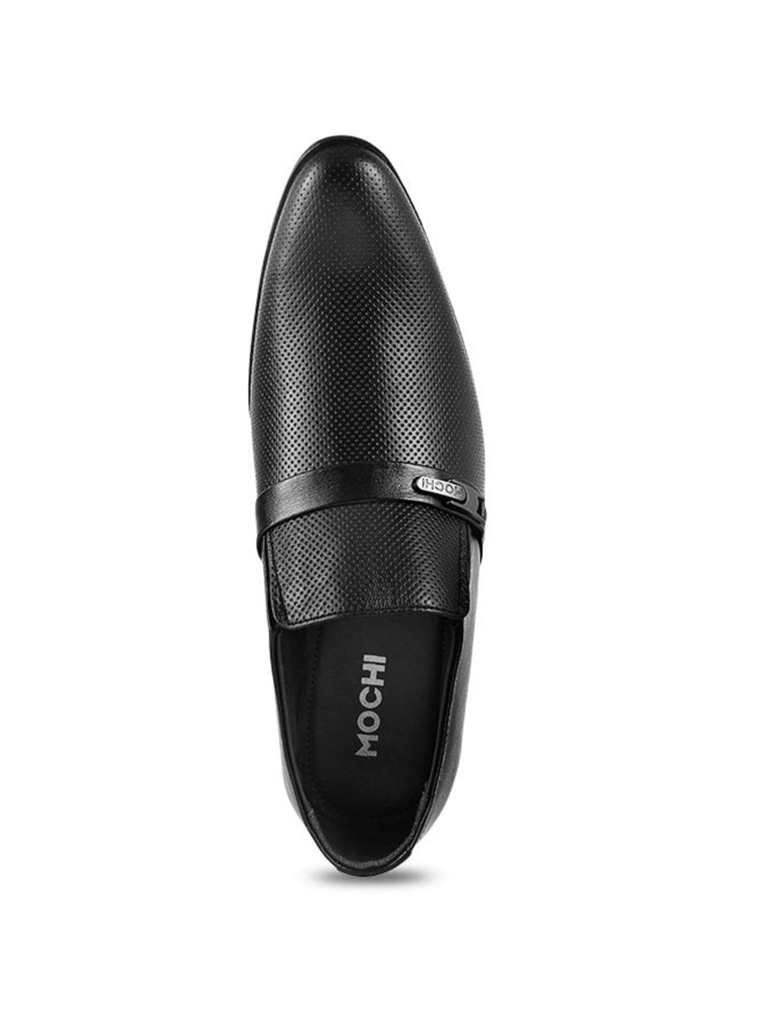 Mochi Men's Black Formal Slip-Ons