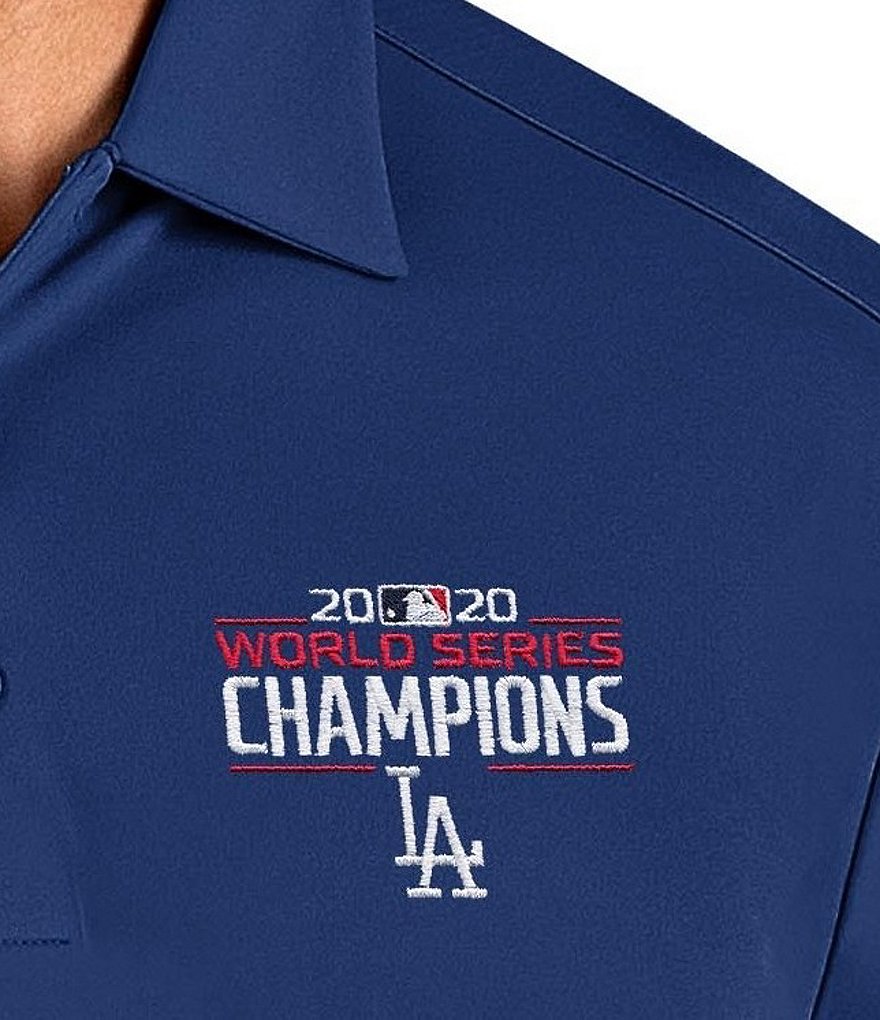 Antigua Los Angeles Dodgers 2020 MLB World Series Champions Tribute Long-Sleeve Polo Shirt